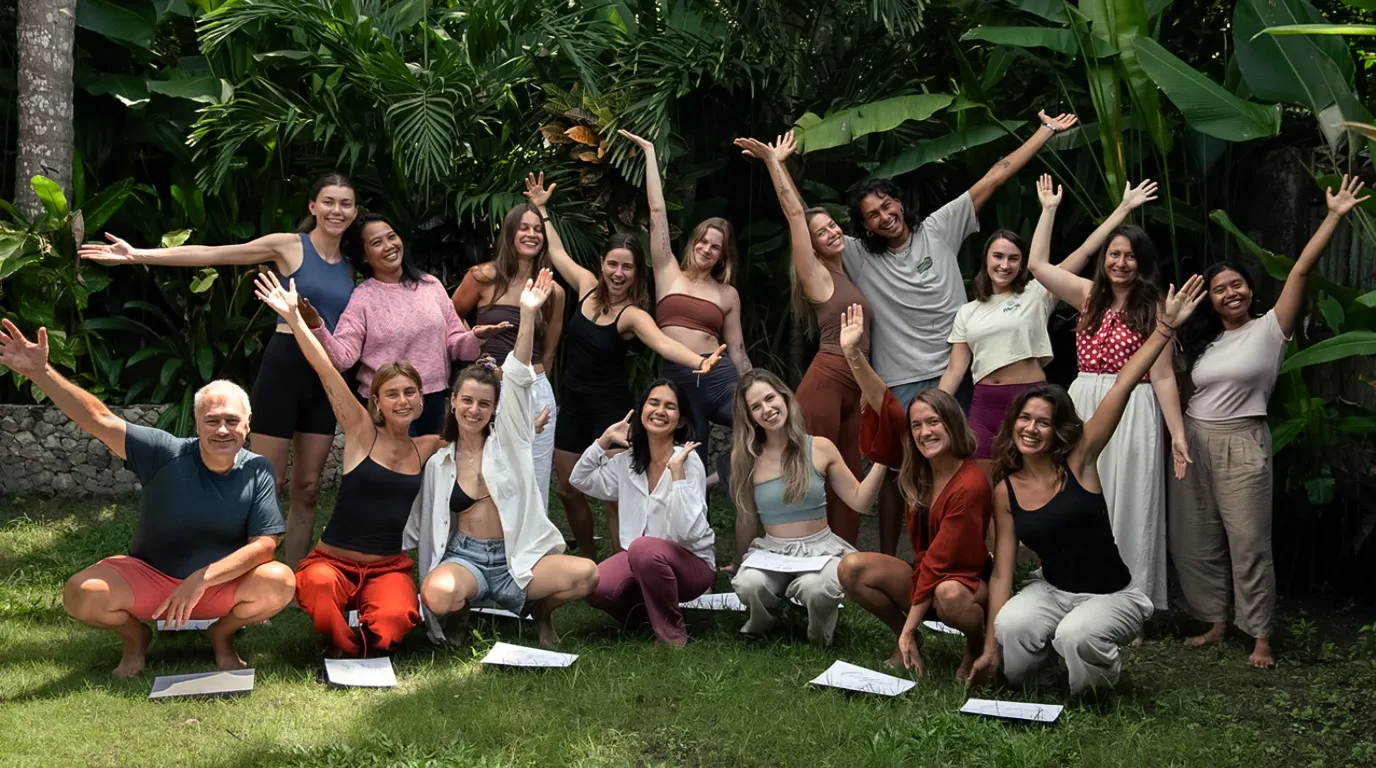 100-Hour Yin Yoga Teacher Training group in Ubud, Bali