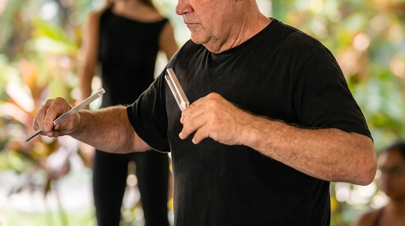 Sound healing with tuning forks in Bali